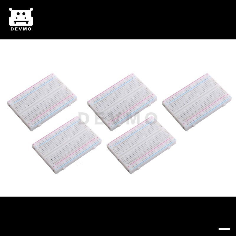 DEVMO 5pcs 400 Ties Mini Solderless Breadboard Universal 400 Contacts Solderless Breadboard 400 Points Prototyping Shield for Electronics Testig DIY - Image 2